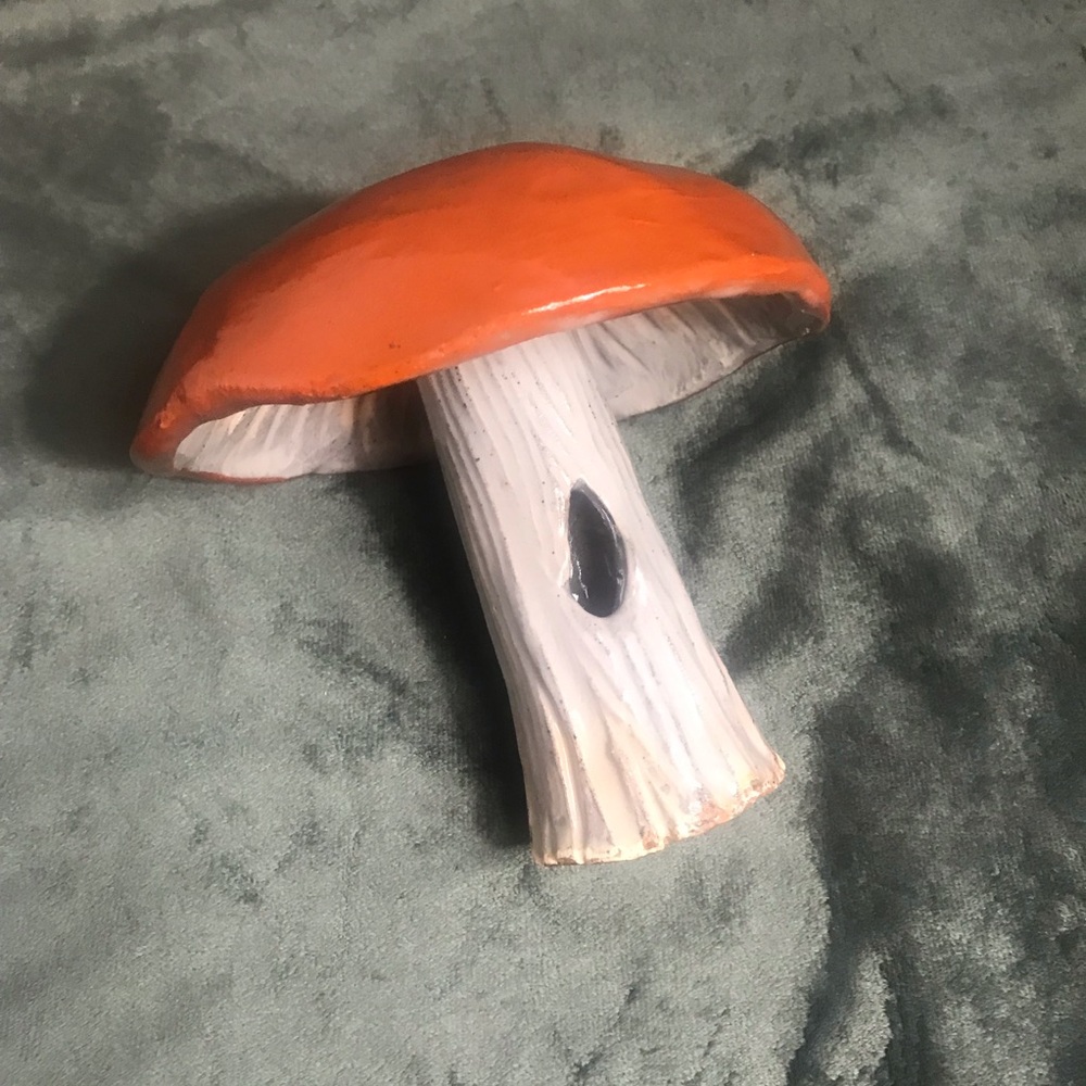 Mushroom Decor Sculpture Art Pottery Ceramic Glazed Figures Garden Decor